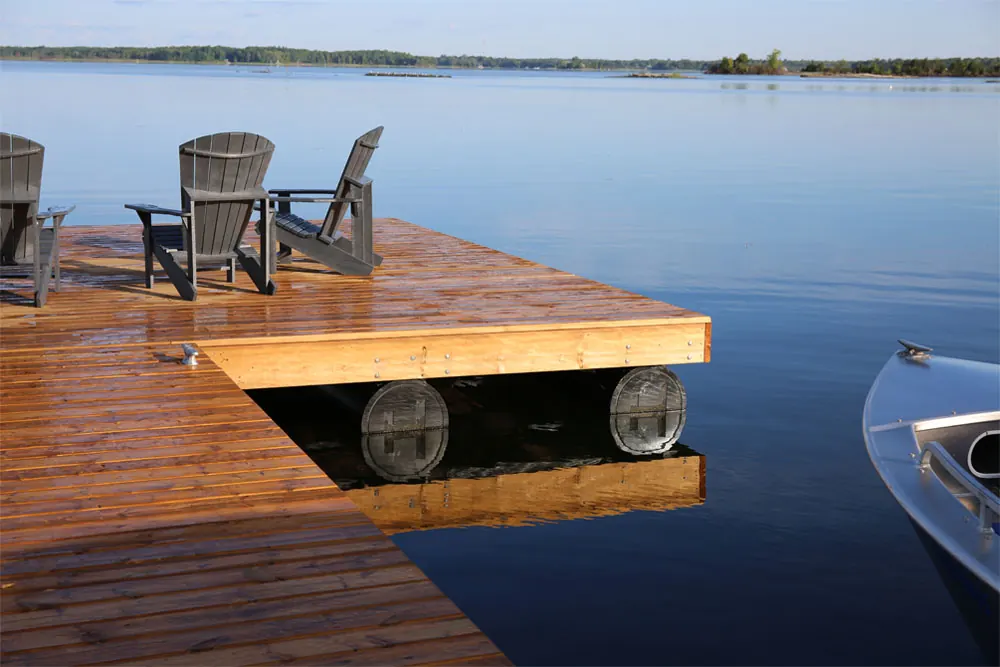 Steel dock prepared by blasting